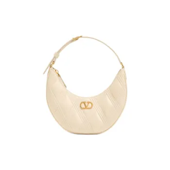 Valentino Sheepskin One Shoulder Handbag Mini Women's Butter White