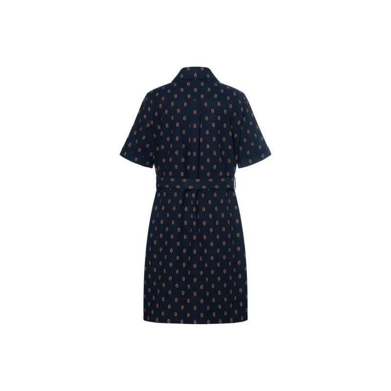 HERMES SS25 Short Sleeved Dress Women's Blue-1