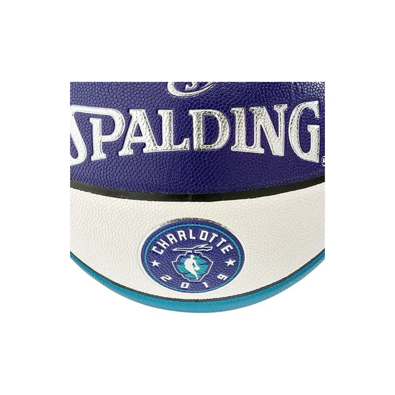 SPALDING PU Basketball White Blue Size 7 Ball Training Unisex-4