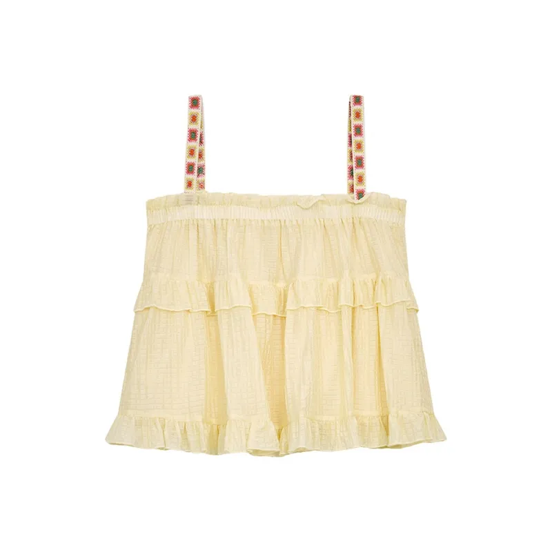 ELF SACK Chiffon Shirts Women's Lightweight Yellow-0