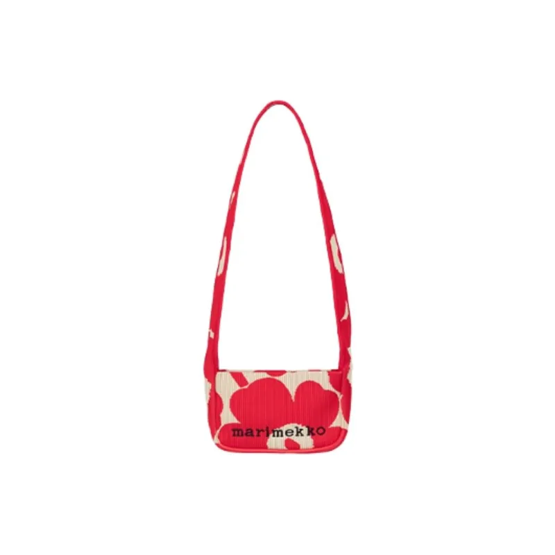 Marimekko Fabric Crossbody Bag, Shoulder Bag Women's Pink & Beige/Black & Ecru-0