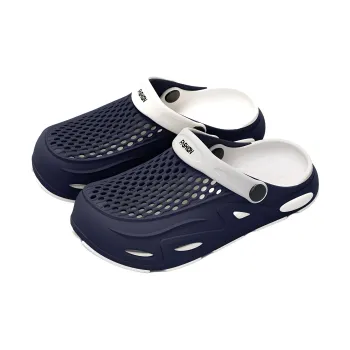 Soft Mesh Breathable Color Block Trail Running Commute Clogs, Summer EVA Slip Resistant Closed Toe Sandals, Men's