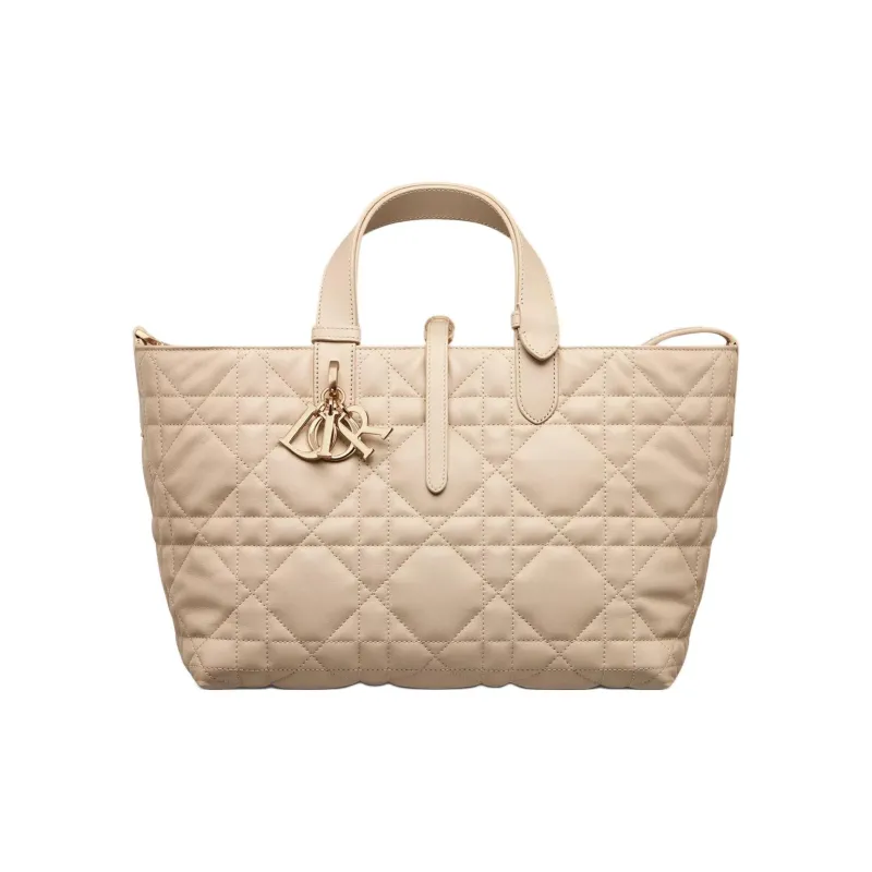 DIOR Toujours Cow Leather Native Bag, One Shoulder Handbag Medium Size Women's Pink Beige-0