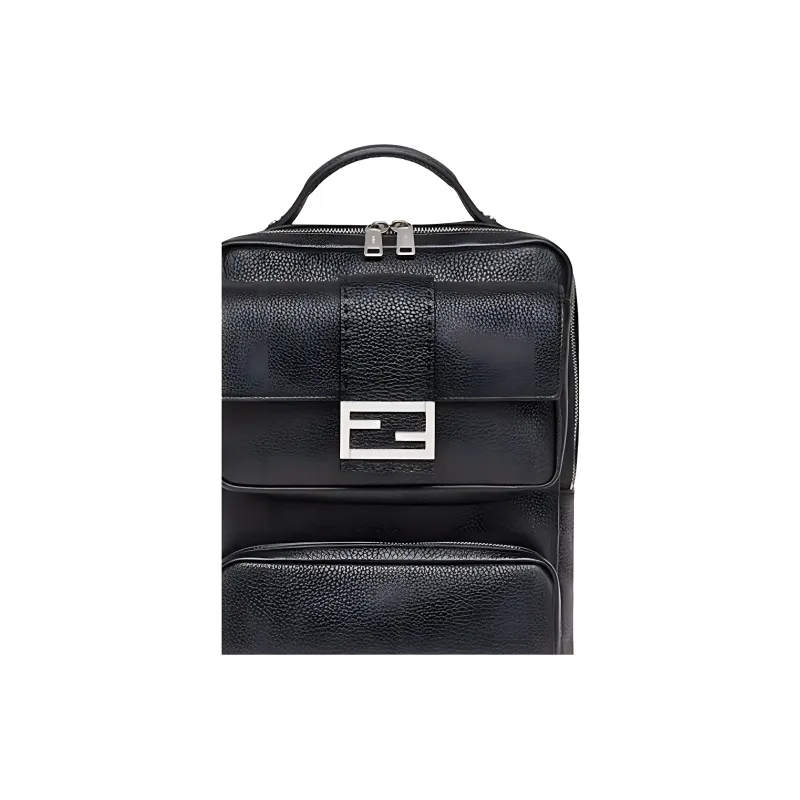 FENDI Baguette Cow Leather Backpack Men's Black-3