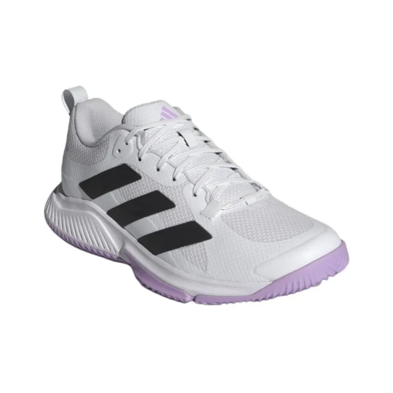 Adidas Court Team Bounce 2.0 Anti Slip Wear Resistant Low Top Training Shoes Women's White Purple-2
