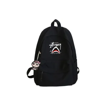 ADOONGA Canvas Backpack Regular Unisex Black/White