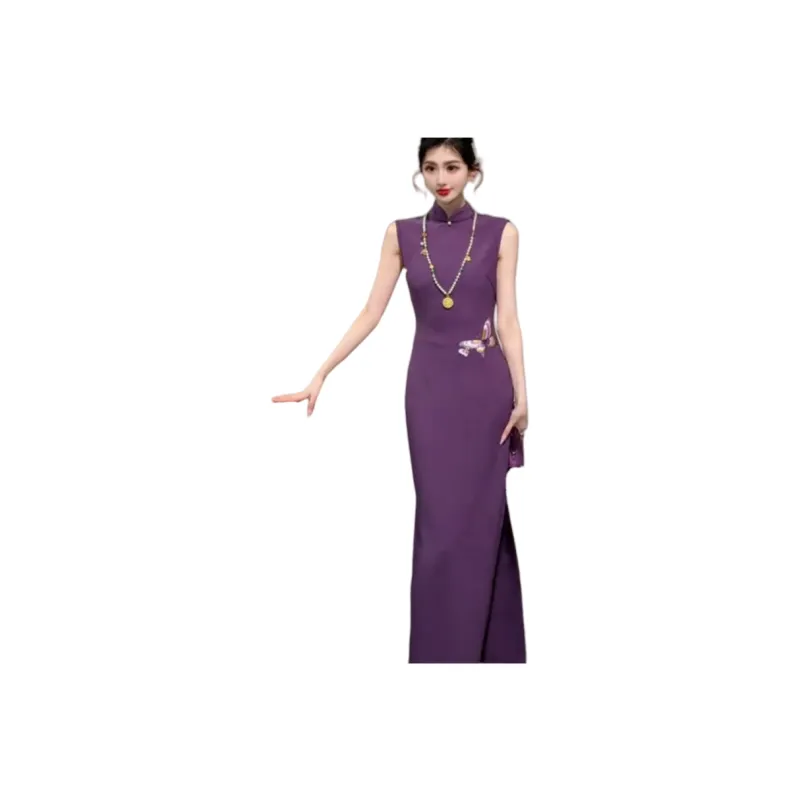 Mu Xiao Xin Cheongsams Women's Purple-0