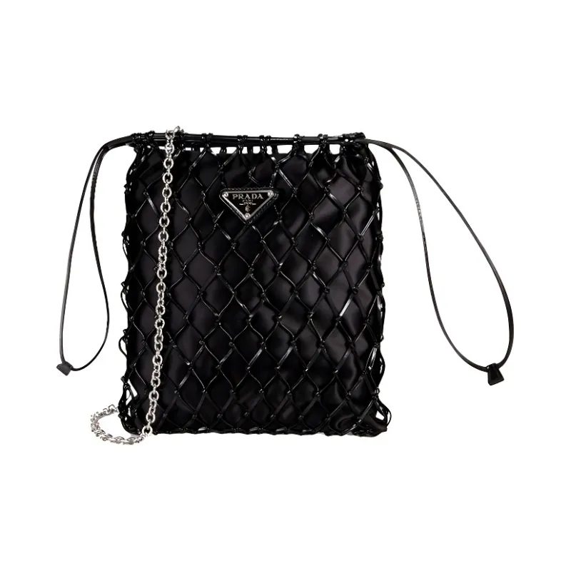 PRADA Nylon Fabric Shoulder Bag, Crossbody Bag Women's Black-0