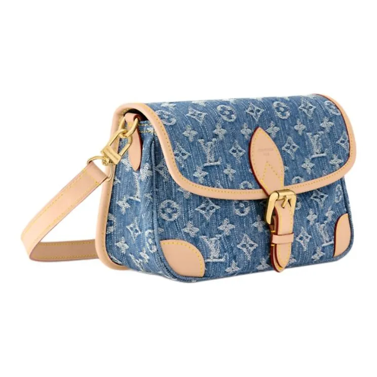 LOUIS VUITTON Diane Monogram Denim Fabric Crossbody Bag, Shoulder Bag Women's Blue-1