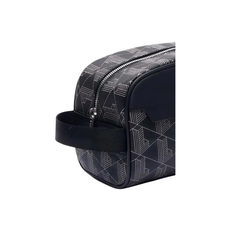 LACOSTE PVC Polyvinyl Chloride Makeup Bag Men's Black-4