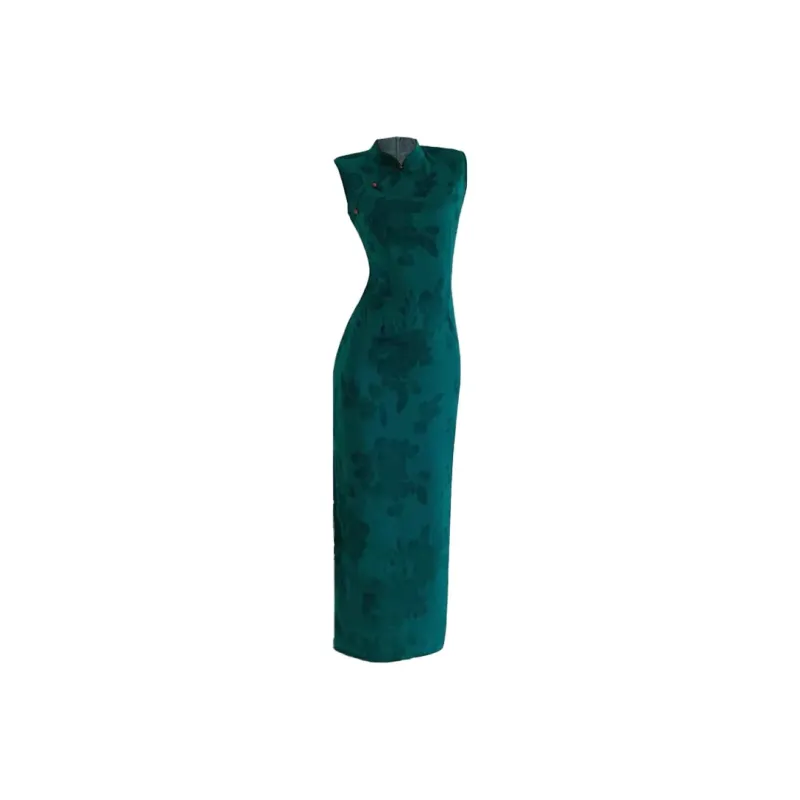 Mu Xiao Xin Cheongsams Women's Peacock Blue-0