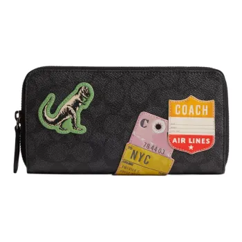 COACH Coated Canvas Wallet Trumpets Men's Carbon Gray Mixed Color