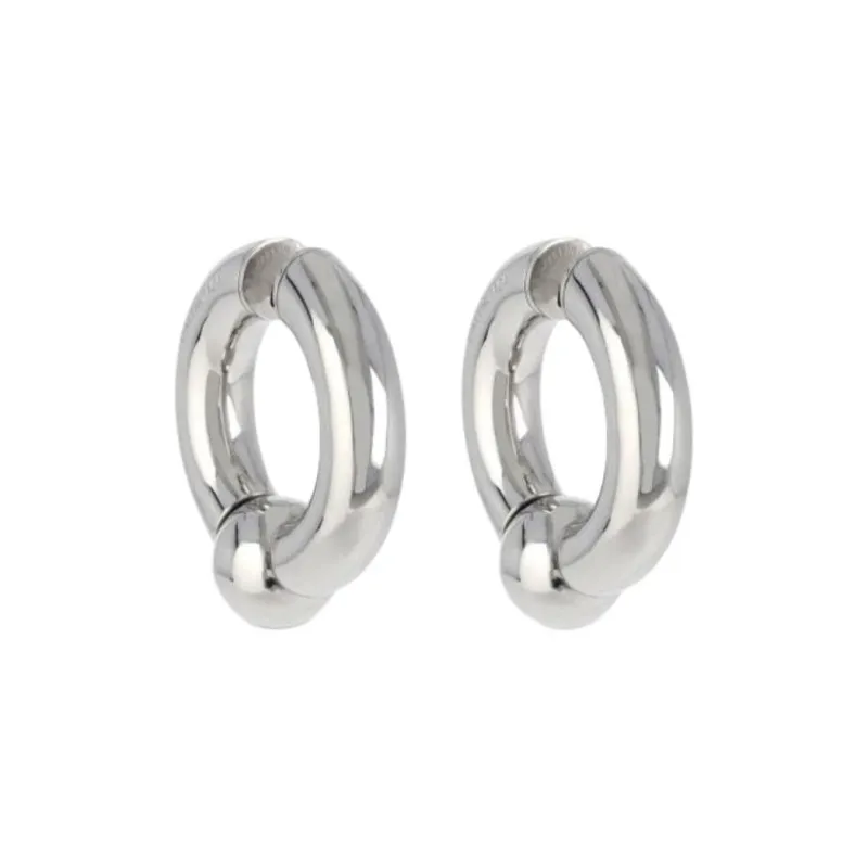 Balenciaga Brass Earrings Men's Silver-0