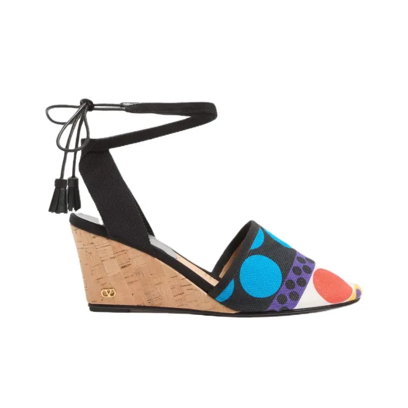Valentino GARAVANI La Cruisette Wedge Heel High Heels 7.5cm Women's Black-1