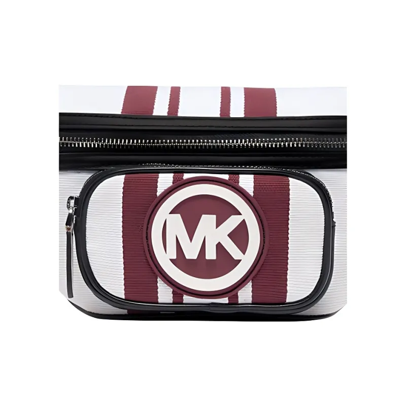 MICHAEL KORS Hudson Canvas Fanny Pack Trumpets Men's White/Maroon/Black-3