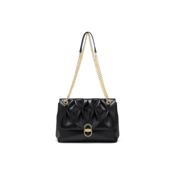CNOLES Cow Leather Underarm Shoulder Bag Regular Women's Moon Black