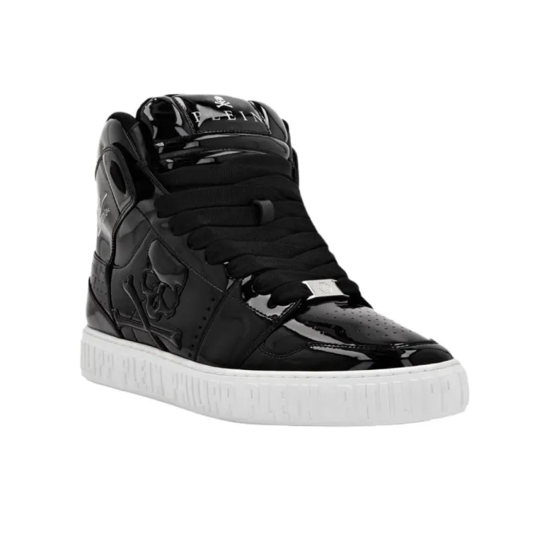 PHILIPP PLEIN High Top Skateboard Shoes Unisex Black-1
