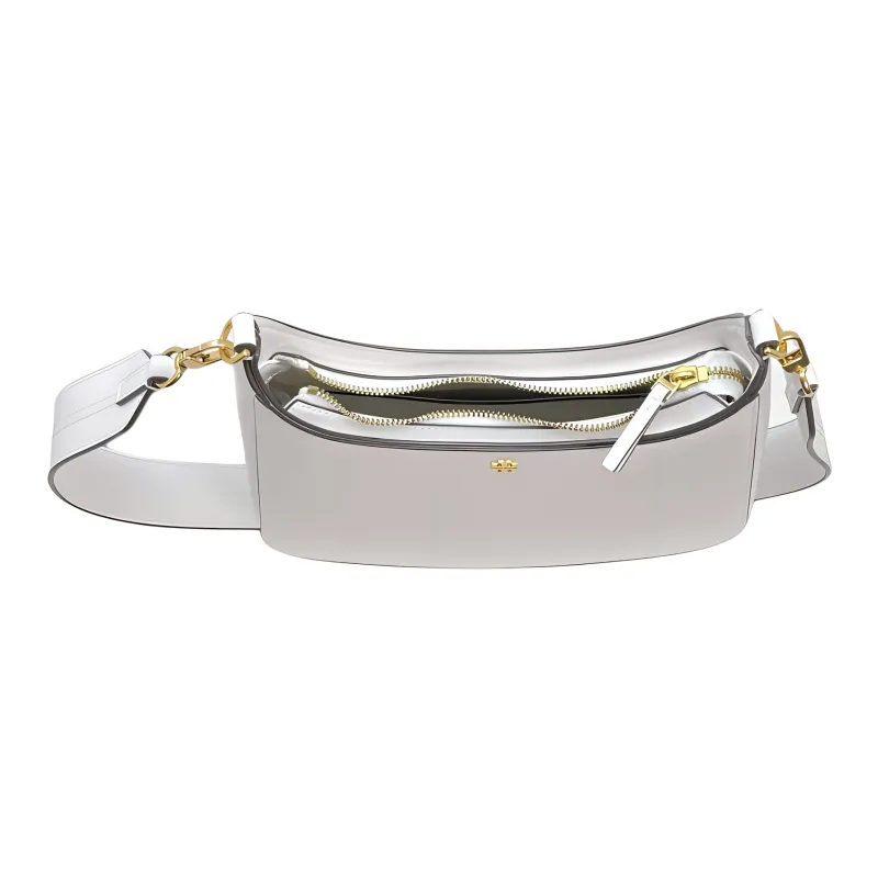 TORY BURCH Emerson Cow Leather Crossbody Bag, Shoulder Bag Women's White-2