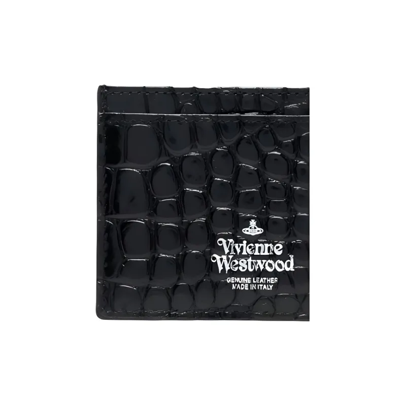 Vivienne Westwood Calfskin Card Holder Wallet Men's Black-3