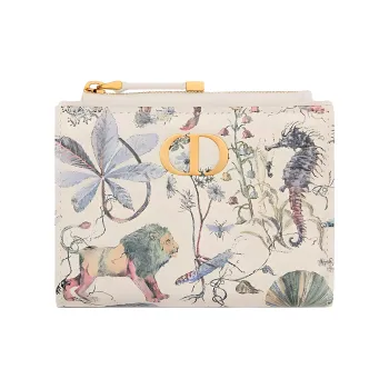 DIOR Caro Calfskin Wallet Women's Latte