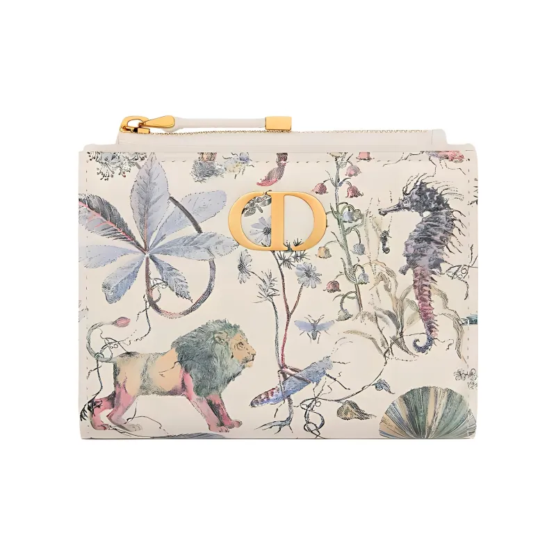 DIOR Caro Calfskin Wallet Women's Latte-0