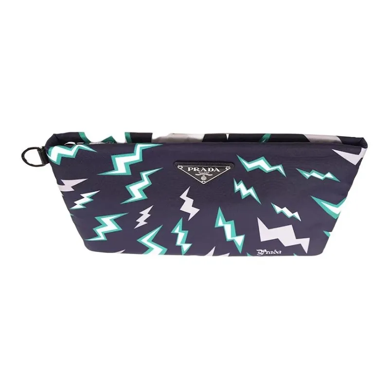 PRADA Nylon Storage Bag Toiletry Bag Clutch Men's Blue-4