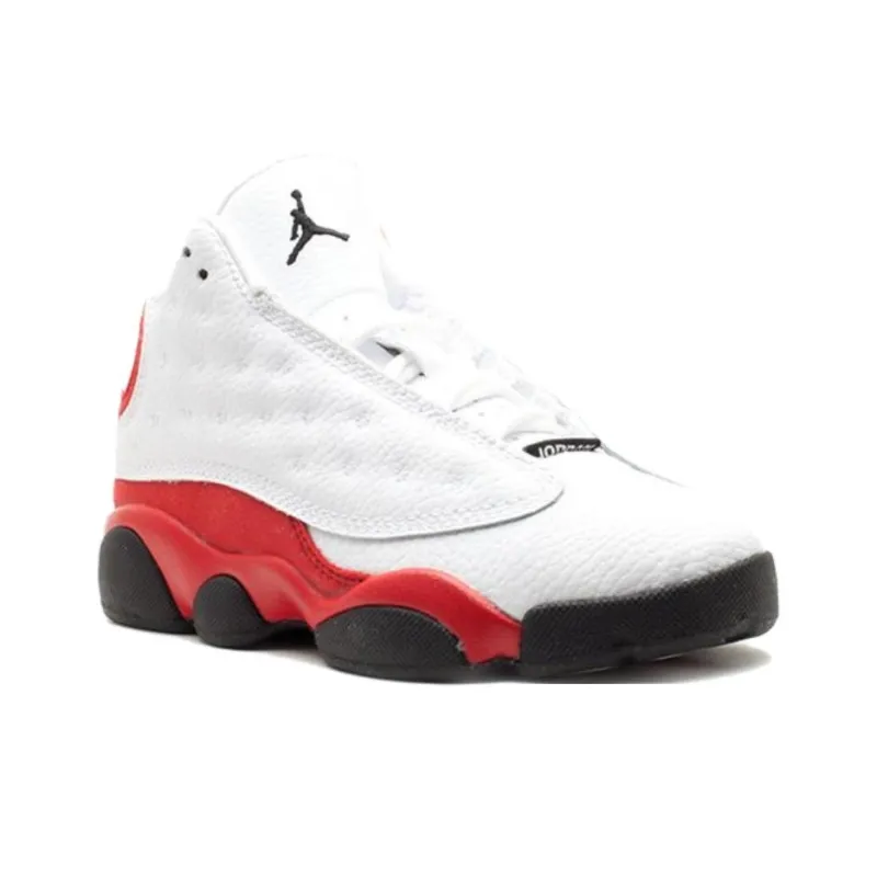Jordan Air Jordan 13 Anti Slip Wear Resistant Low Top Basketball Shoes Unisex White Red-2