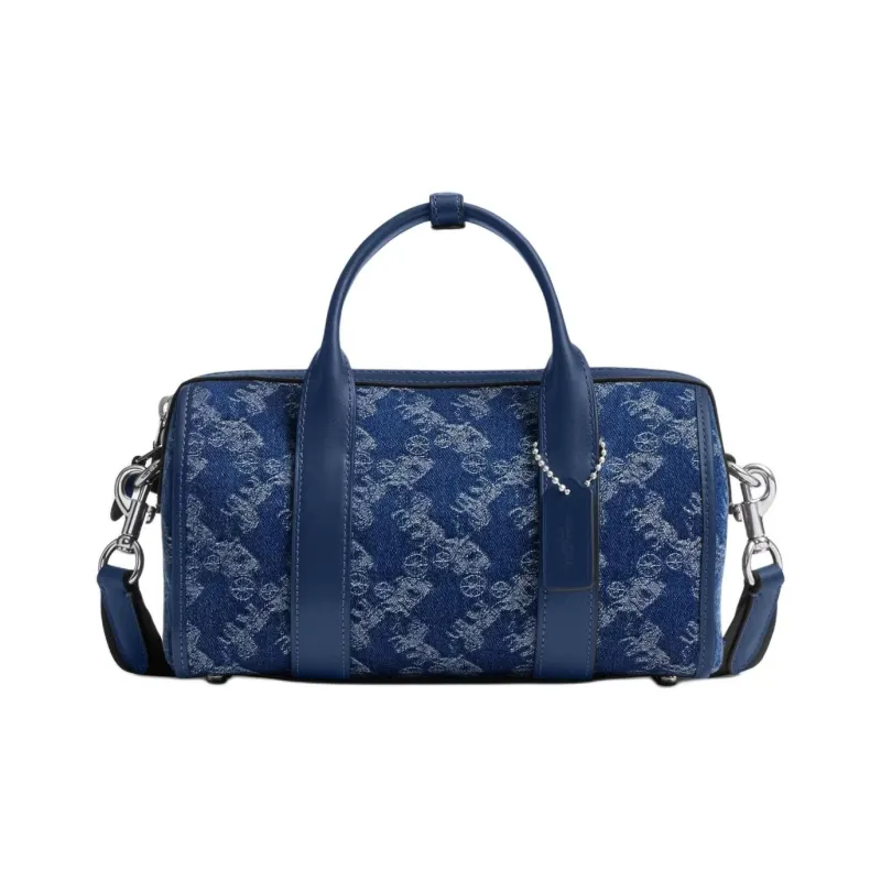 COACH Gotham Denim Fabric With Leather Shoulder Bag, Crossbody Bag, Handbag Medium Size Men's Dark Blue-0