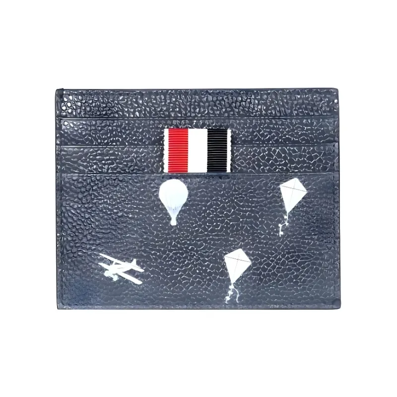 THOM BROWNE· Genuine Leather Card Holder Card Holder Men's Gray-0