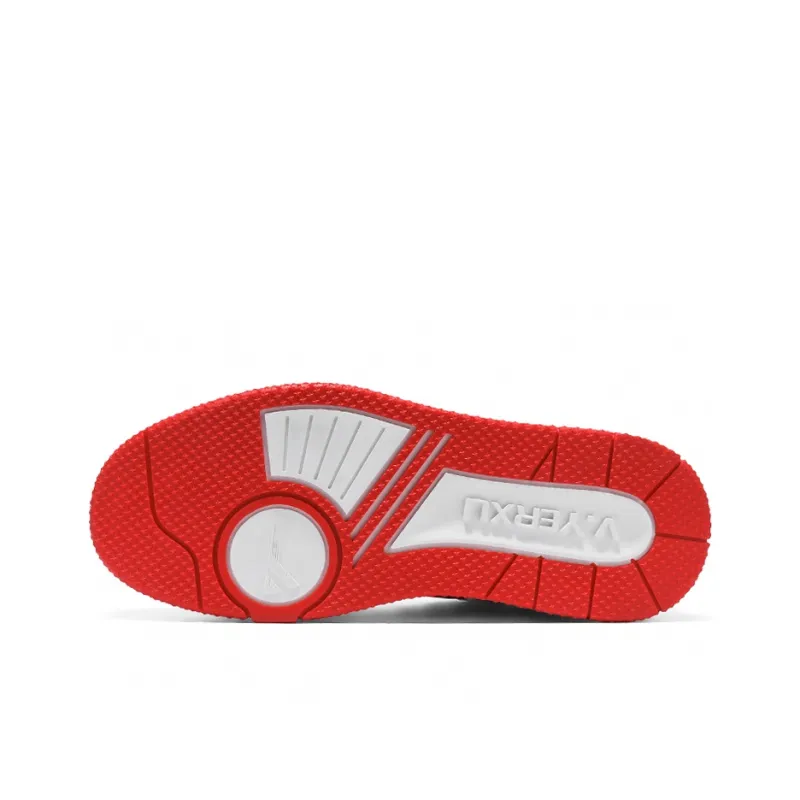 V.YERXU Air Trainer Versatile Casual Red Height Increasing Abrasion Resistant Low Top Skateboard Shoes Unisex-4