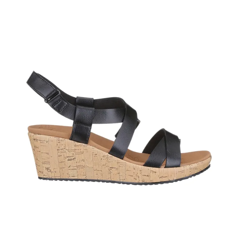 Skechers Beverlee One Strap Sandals Women's Black-1