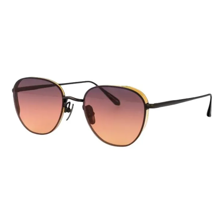 Linda Farrow Titanium Oval Sunglasses Women's Black-0