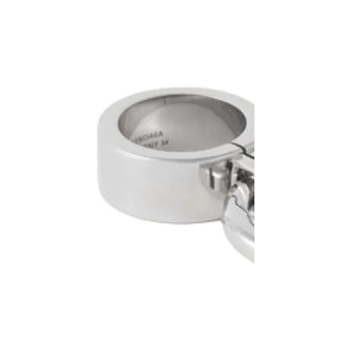 Balenciaga Brass Zinc Alloy Rings Men's Silver-2