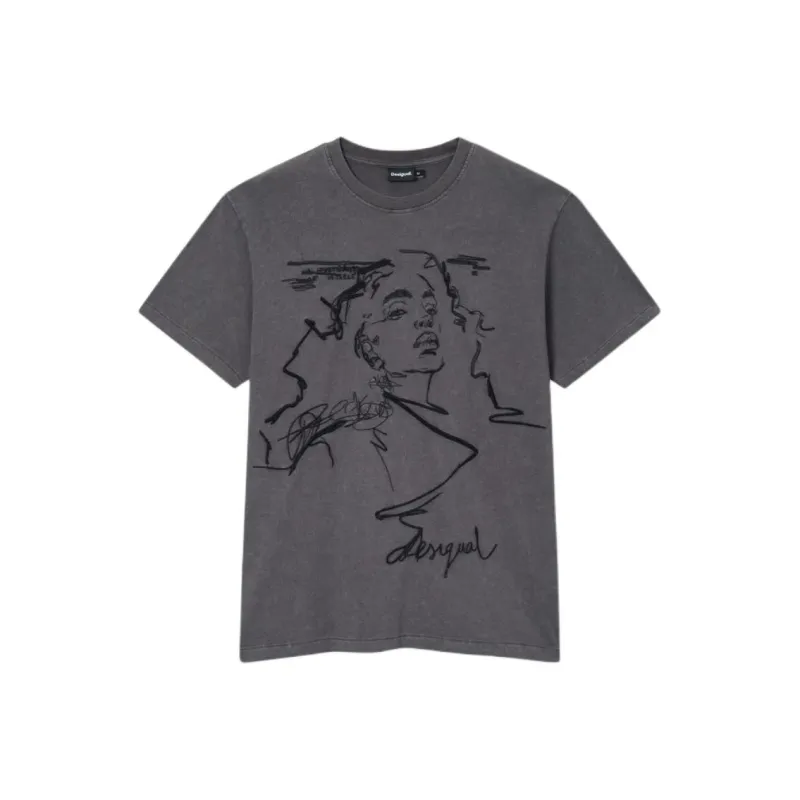 Desigual T Shirts Women's Gray-0