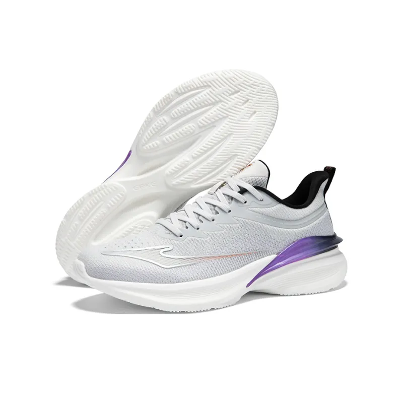 Erke Cushioning, Breathable, Lightweight Low Top Casual Running Shoes Men's Pencil Gray Medium Purple-5