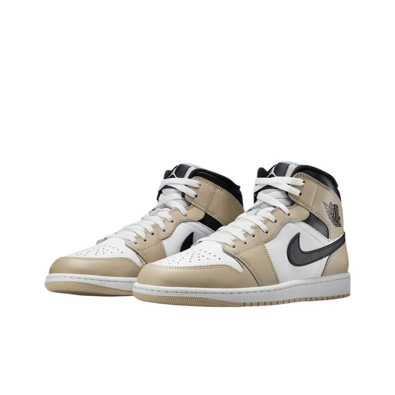 Jordan Air Jordan 1 Mid Top Vintage Basketball Shoes Men's Rattan Yellow-2