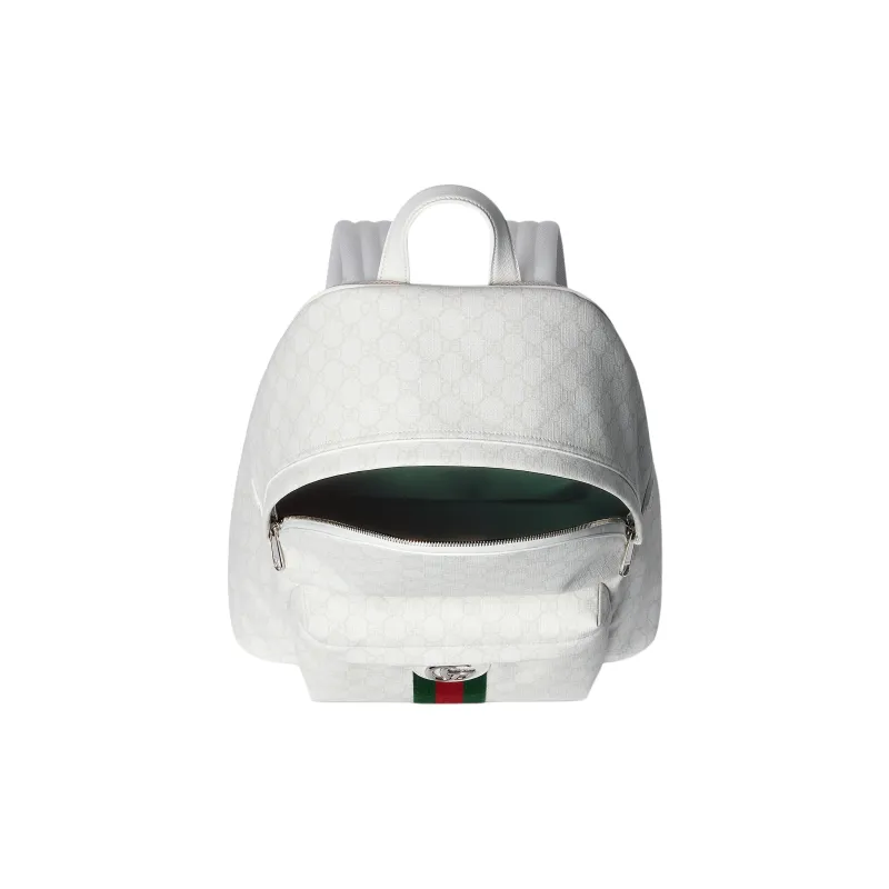 GUCCI Ophidia GG Supreme Canvas Backpack Medium Size Women's White-4