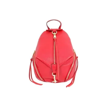 REBECCA MINKOFF Genuine Leather Backpack Women's Red