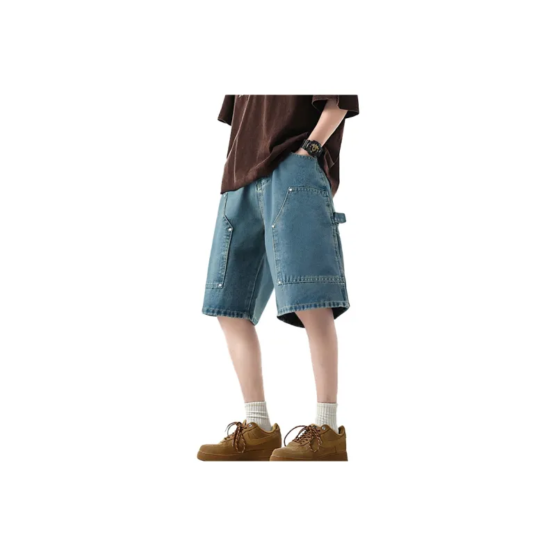 SAME FLOW Denim Shorts Men Blue-1