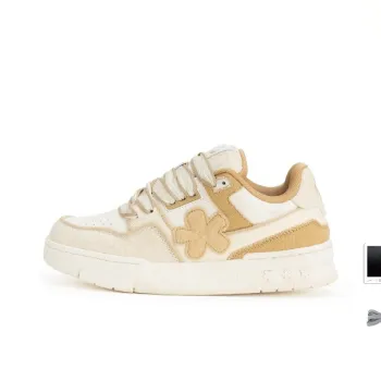 WE FLOWER Skateboard Shoes Unisex Low Top Beige