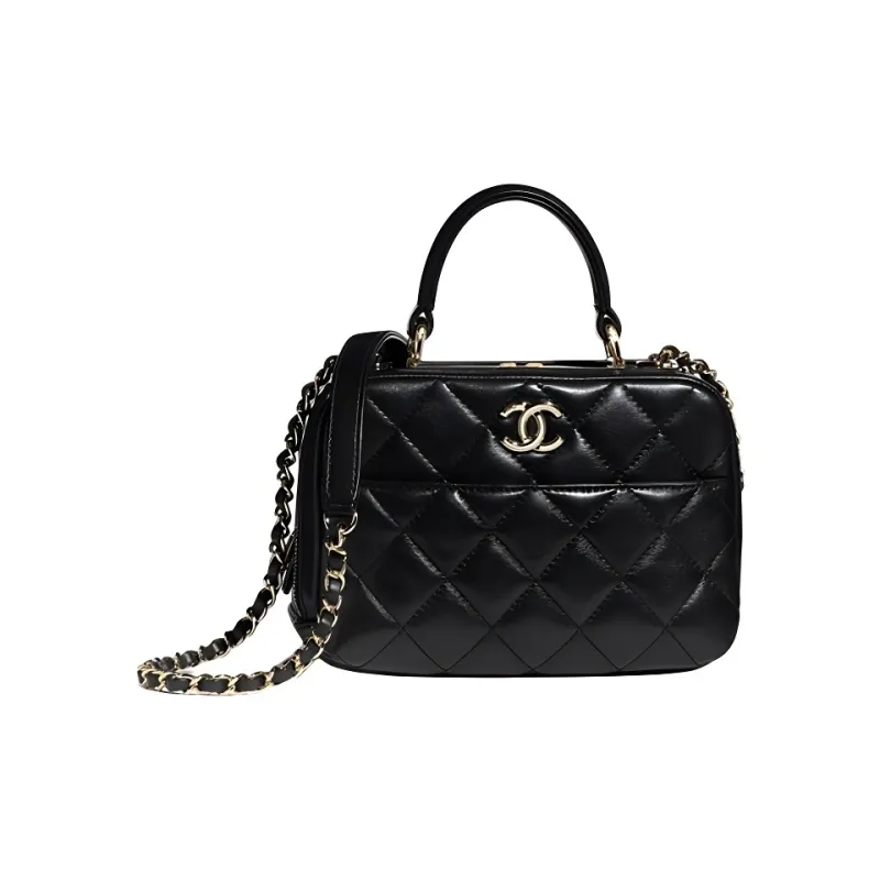 CHANEL Sheepskin Controller, Shoulder Bag, Crossbody Bag, Handbag Trumpets Women's Black-0
