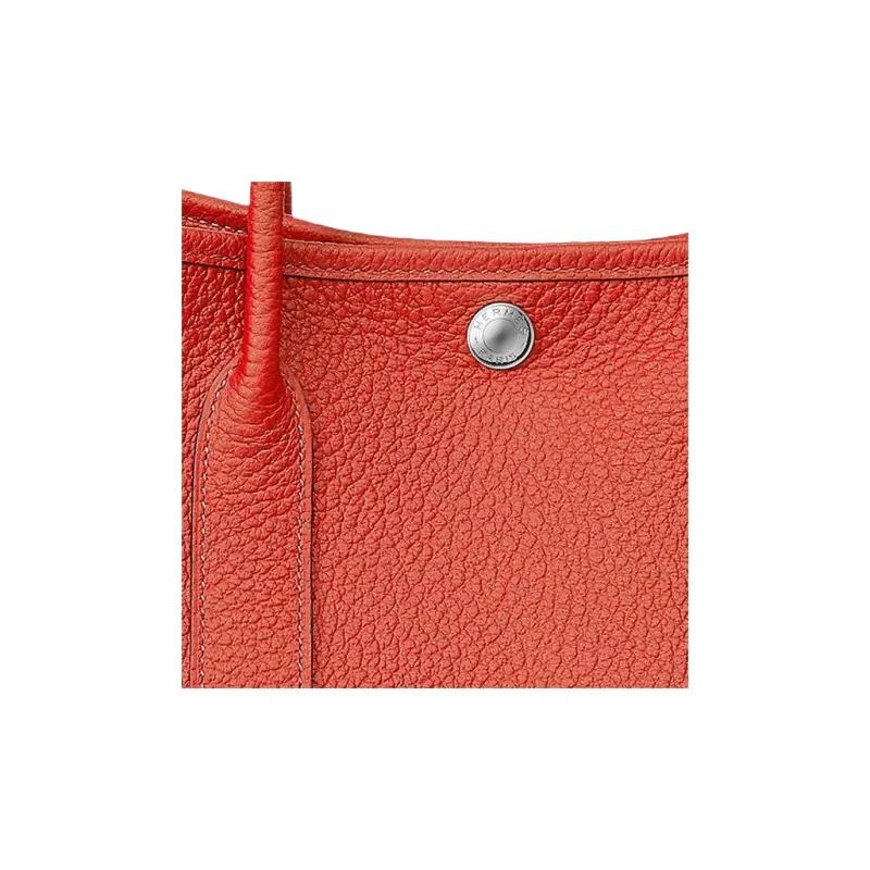 HERMES Garden Party Cow Leather Garden Handbag Regular Women's 9T Capucine Orange Red-4