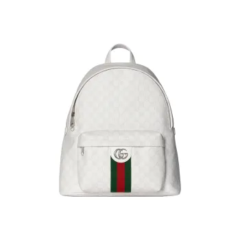 GUCCI Ophidia GG Supreme Canvas Backpack Medium Size Women's White