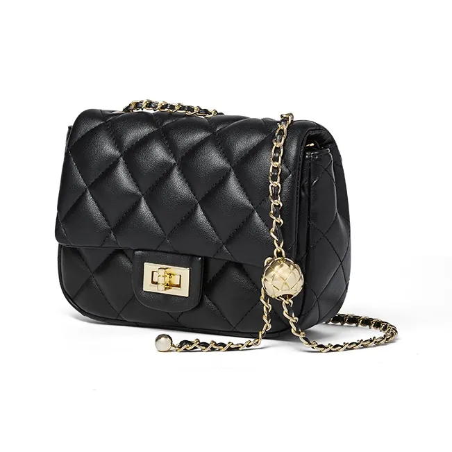 Narandu Cow Leather One Shoulder Chain Bag, Small Square Bag Trumpets Women's Black/Ecru-0