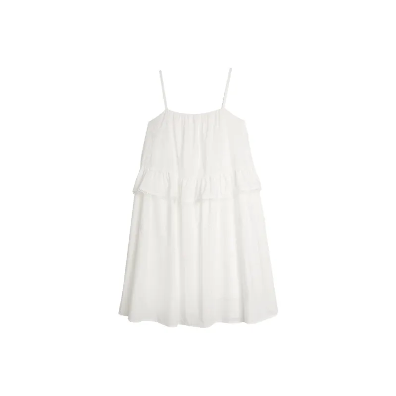 ELLE Slip Dresses Women's White-1