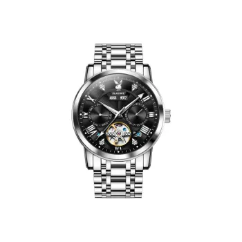 Playboy Mechanical Movement Stainless Steel Watchband Watch Men's Watches Black Dial