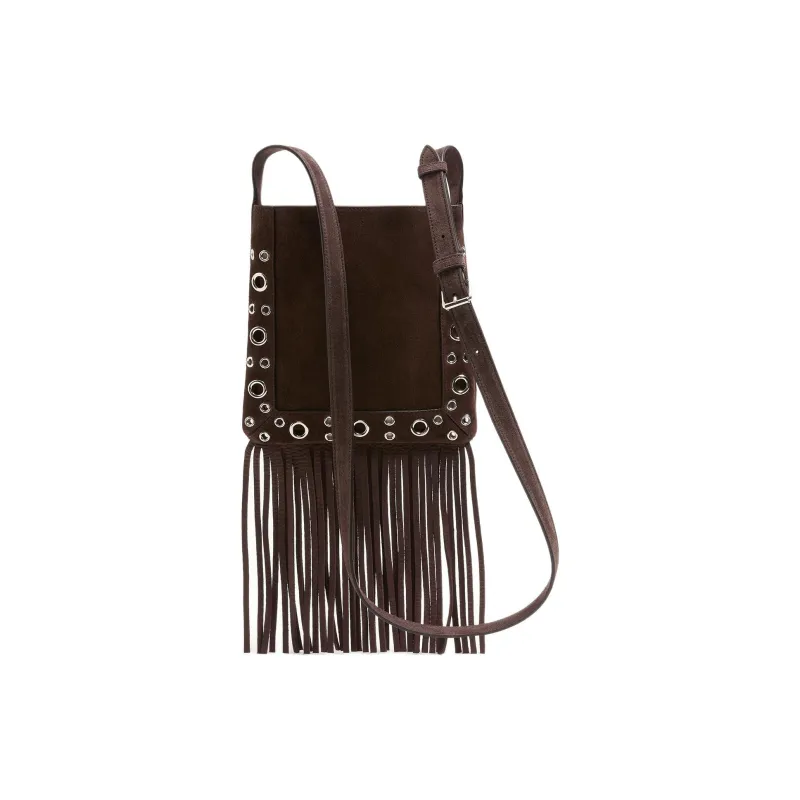 Valentino Cow Leather Handbag, Shoulder Bag, Crossbody Bag Trumpets Unisex Dark Brown-3
