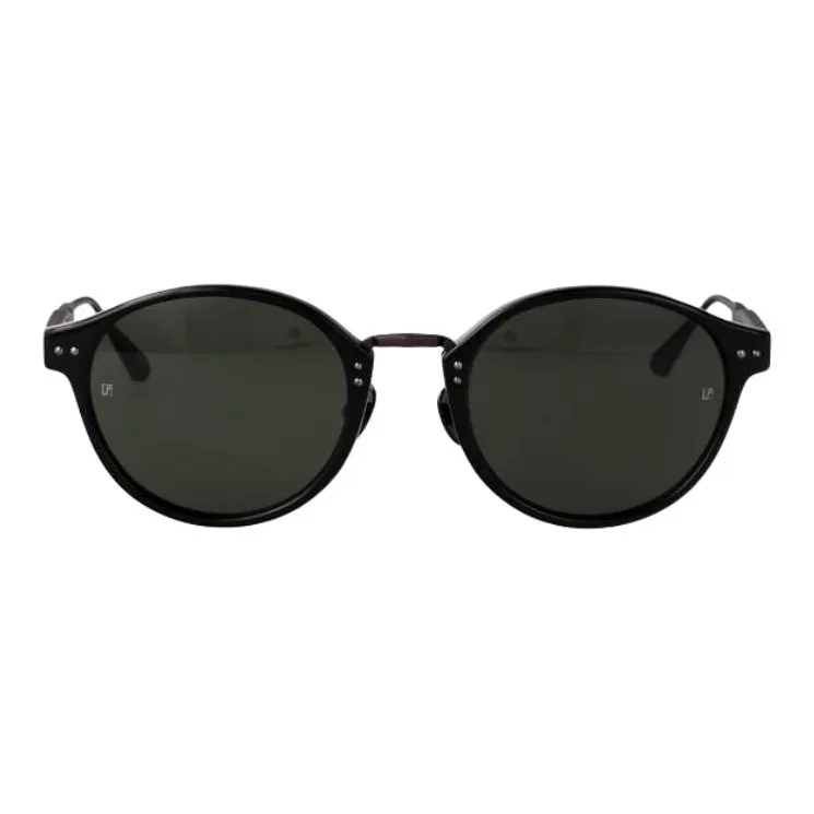 Linda Farrow Acetate Oval Sunglasses Women's Black-3