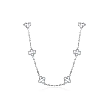 APORRO Fully Rhinestone Embellished Necklaces Women's 18K White Gold Plated/14K Gold Plated