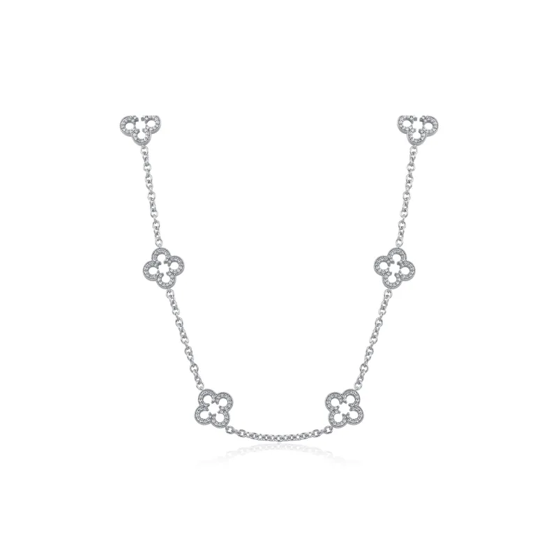 APORRO Fully Rhinestone Embellished Necklaces Women's 18K White Gold Plated/14K Gold Plated-0